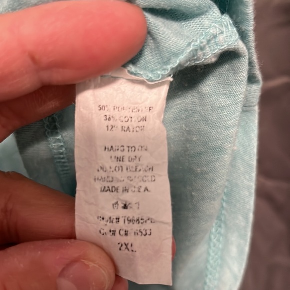 2XL Rae Mode Heather Seafoam and Grey Raglan Tshirt - Picture 3 of 5